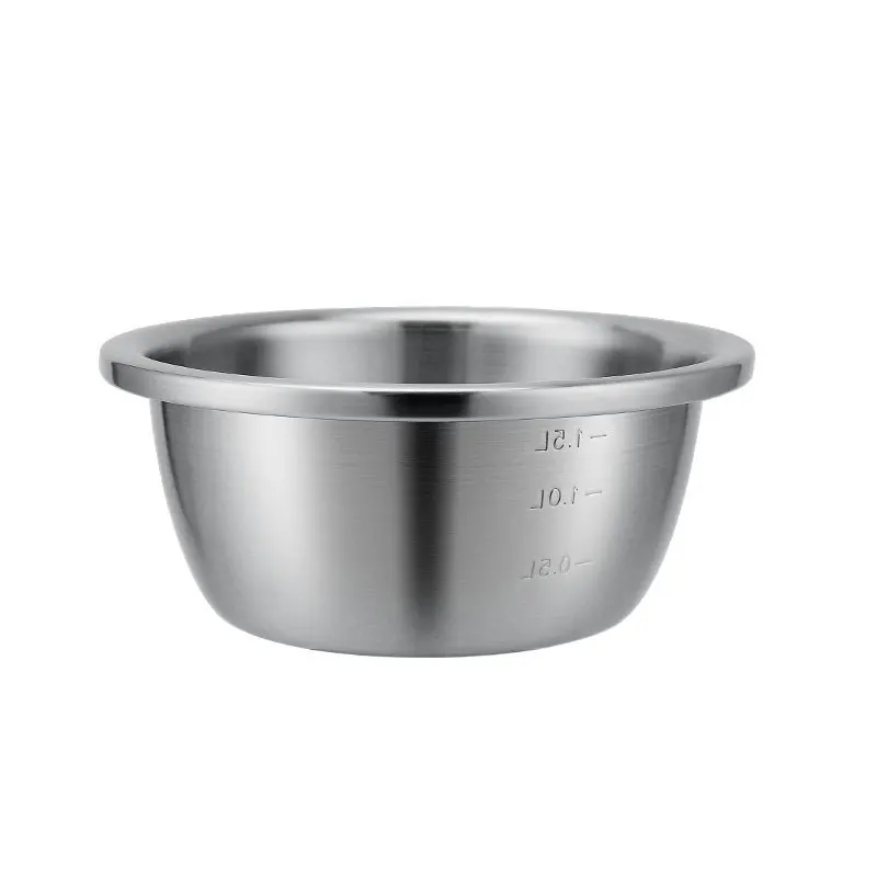 
Deep Heavy Duty 304 Stainless Steel Mixing Bowls Metal Basin Metal Salad Bowl Stackable For Space Saving Storage 