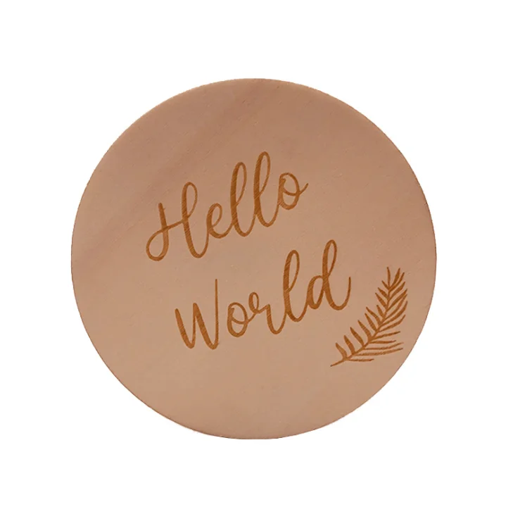 Baby Monthly Milestone Wooden Engraved Photo Props Discs Cards Baby Boy Girl Baby Shower Newborn Gifts Kids Age Pictures