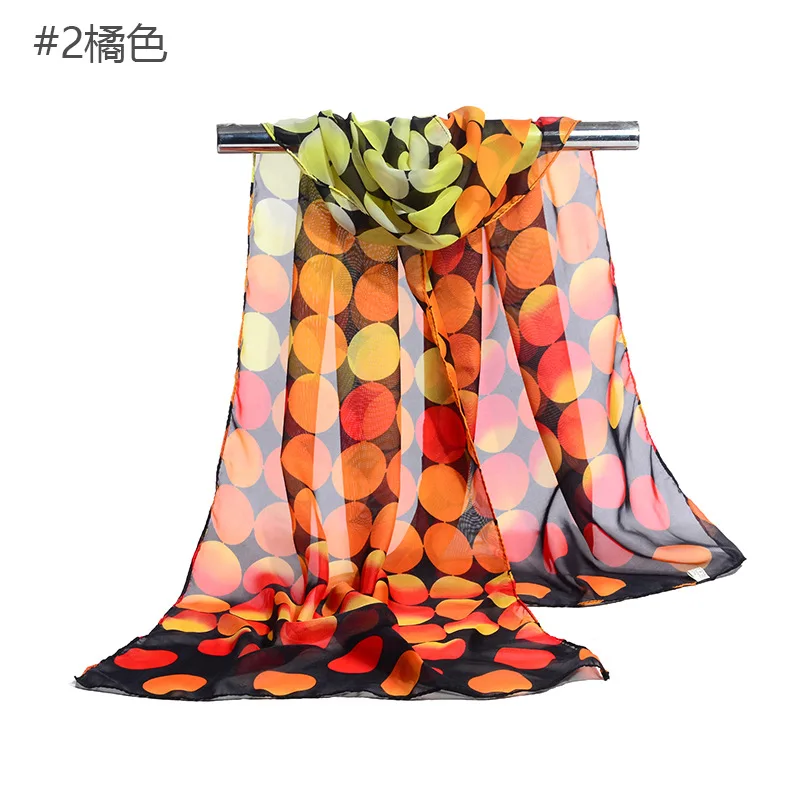 New arrivals fashion round pattern printed women chiffon scarf high quality print chiffon scarves for ladies