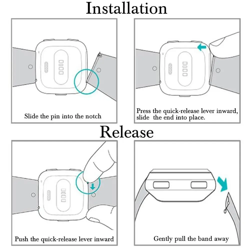 Wholesale Silicone Rubber Watch Band Strap for Fit Bit Versa Wristband Replacement Rubber WatchBand Factory