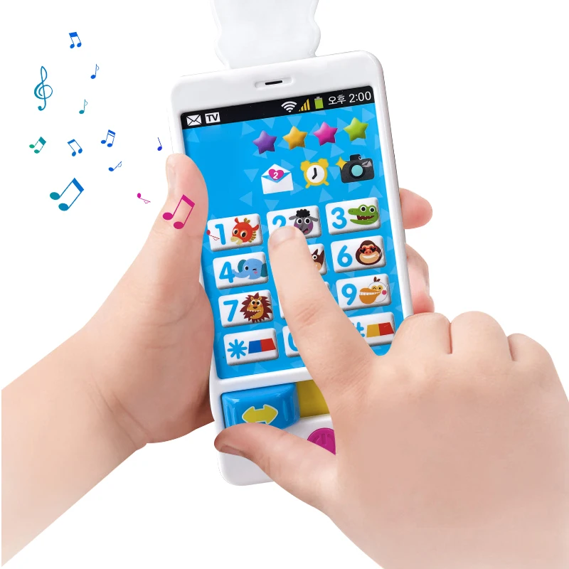OEM ODM Mini Cute Cartoon Electronic Kids Pretend Phone Toy Mobile Smart Cellphone Smartphone PortableTelephone for Enfants