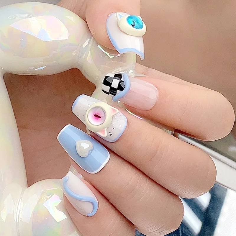 TSZS Wholesale Kawaii Bear Pink Black White with Diamond Rhinestone Diy Alloy Glitter Nail Design Decorations Nail Jewelry Charm