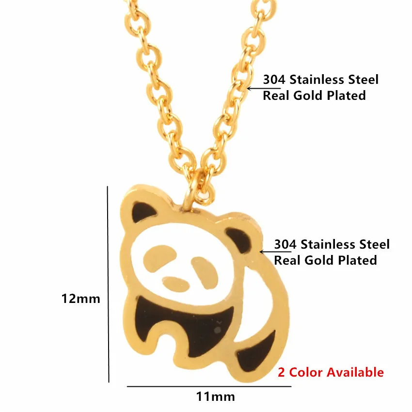 Popular Cute Chinese Panda Pendant Necklace Lover Necklace Stainless Steel Accessories