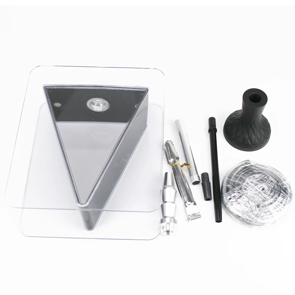 New Arabian Acrylic Shisha Set Contain Metal Tongs Silicone Hose Tobacco Bowl Smoking Narguile Chicha Hookah Set