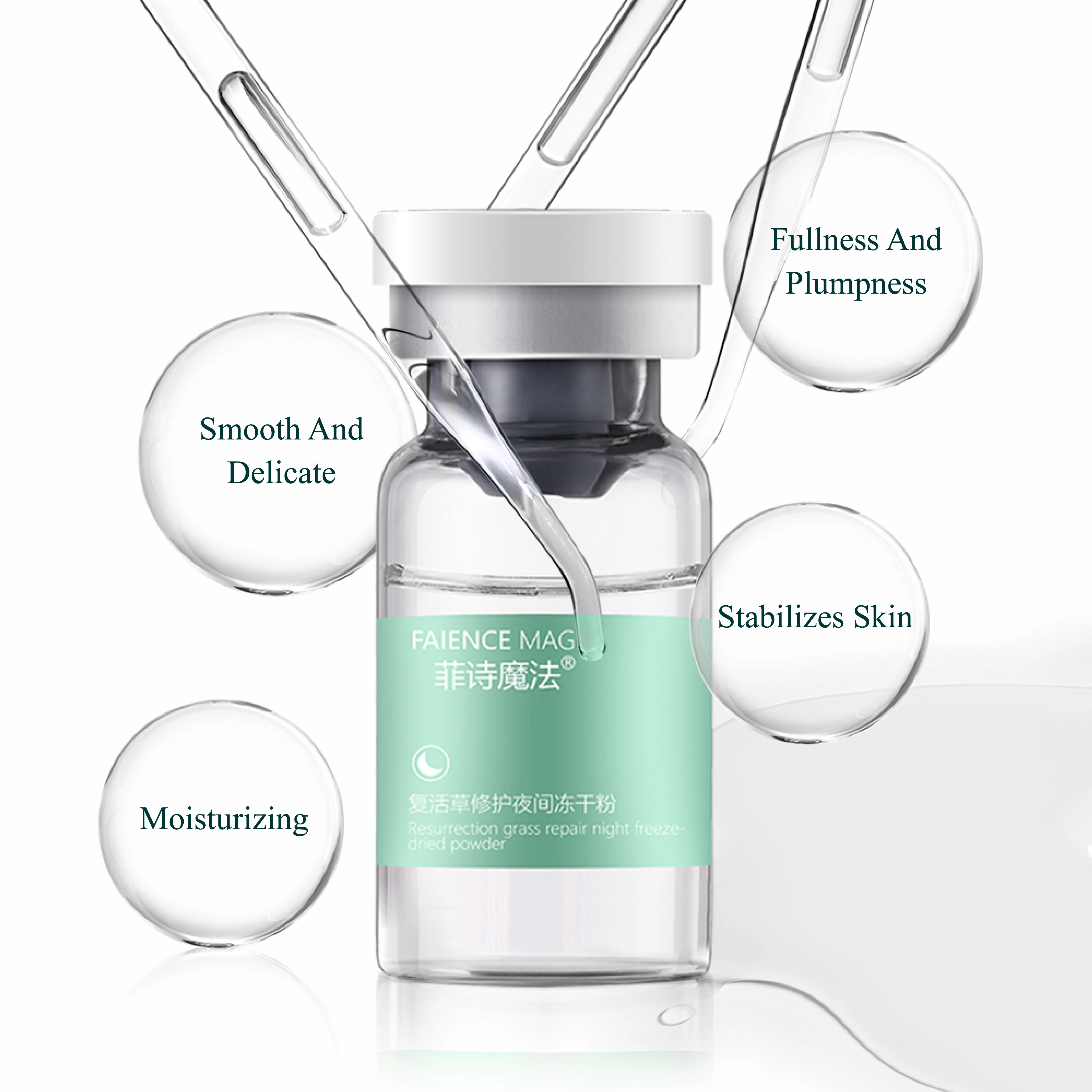 Private Label Sodium Hyaluronate Freeze Dried Powder Repair EGF Skin Care Serum Oligopeptide Anti Wrinkle Lyophilized Powder