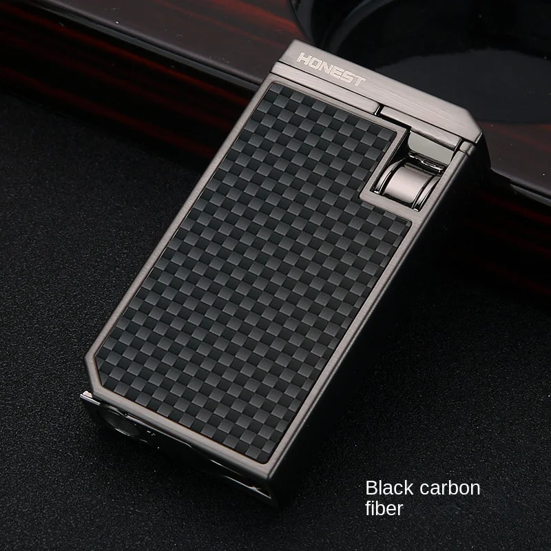 Hot Selling Portable Windproof Double blue Flame Lighters barbecue Smoking Accessories  Metal Cigarette cigar torch lighter