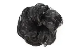 Artificial Flower Chignon Hair Bun Pieces Updos Wavy Curly Messy Wedding