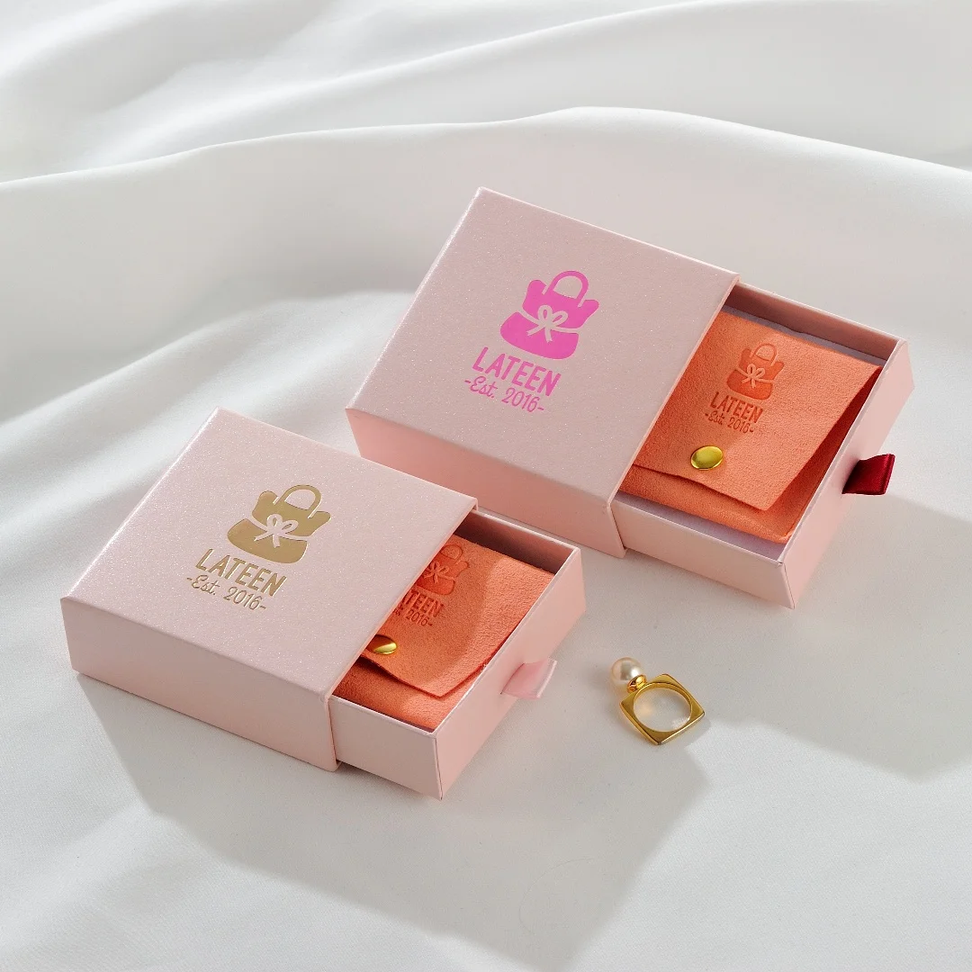 Custom Microfiber Pure Color Velvet Suede Jewelry Pouch Envelope Flap Jewelry Packing Pouch with Button