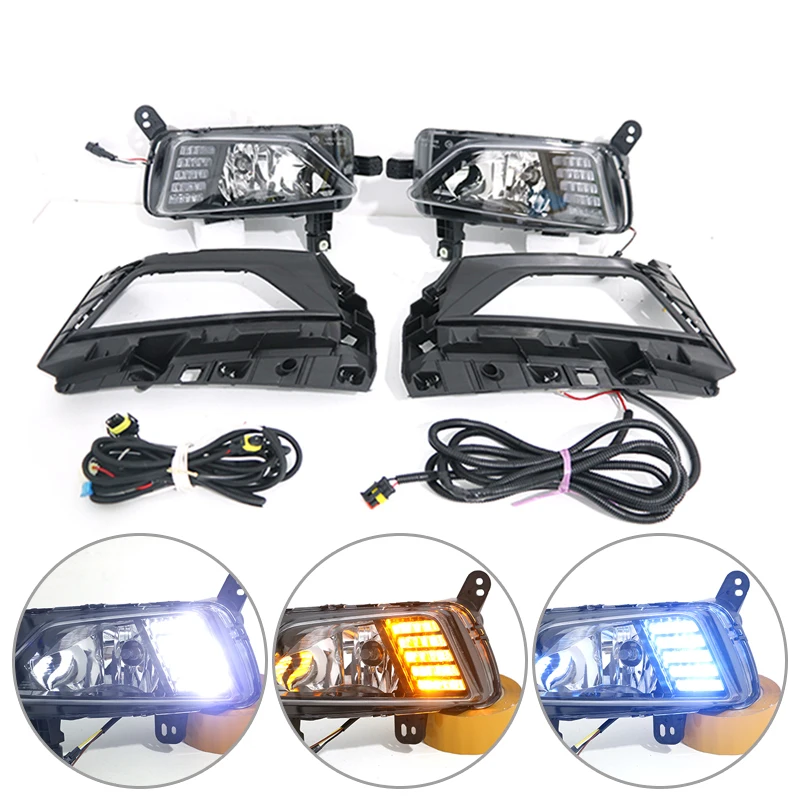 Wholesaler 12V Daylight for POLO Daytime Running Light Car LED DRL Fog lamp with Yellow Turn Signal Auto Head light