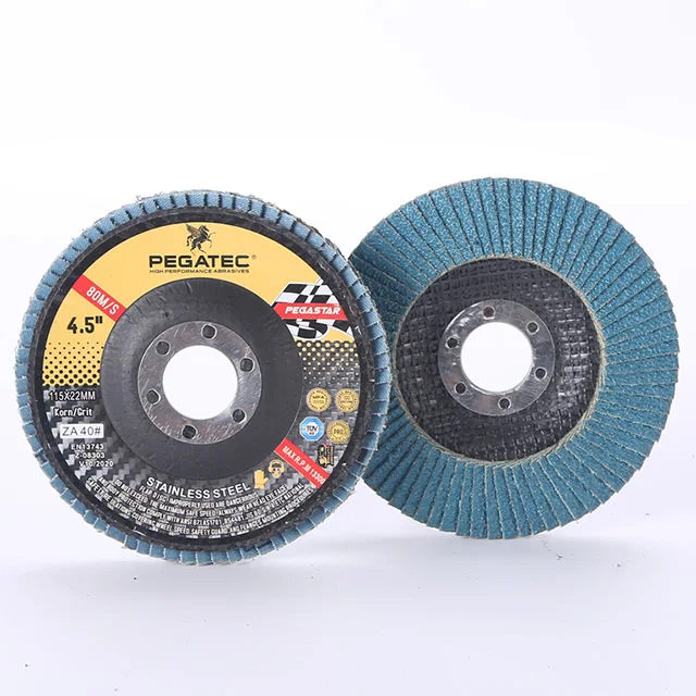 115x22mm 4.5 inch Zirconia Flap Grinding Disc Grit 60 Abrasive Stainless Steel With MPA certificated