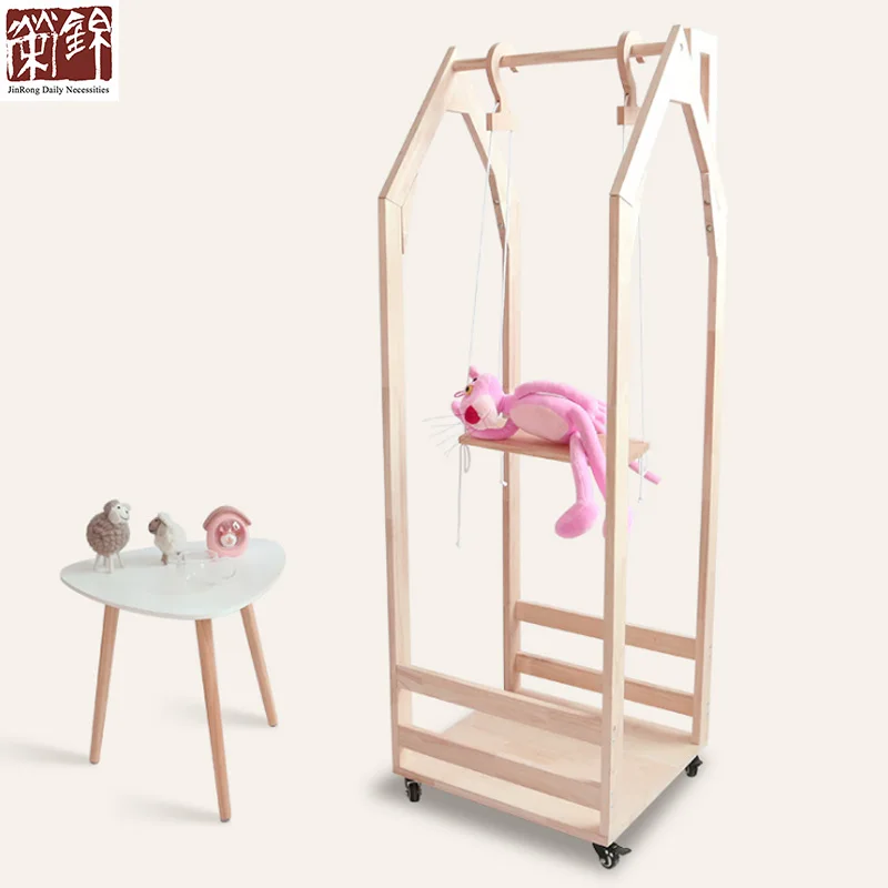 Деревянная вешалка для пальто детей подвесная дымохода из массива дерева подвижные вешалки