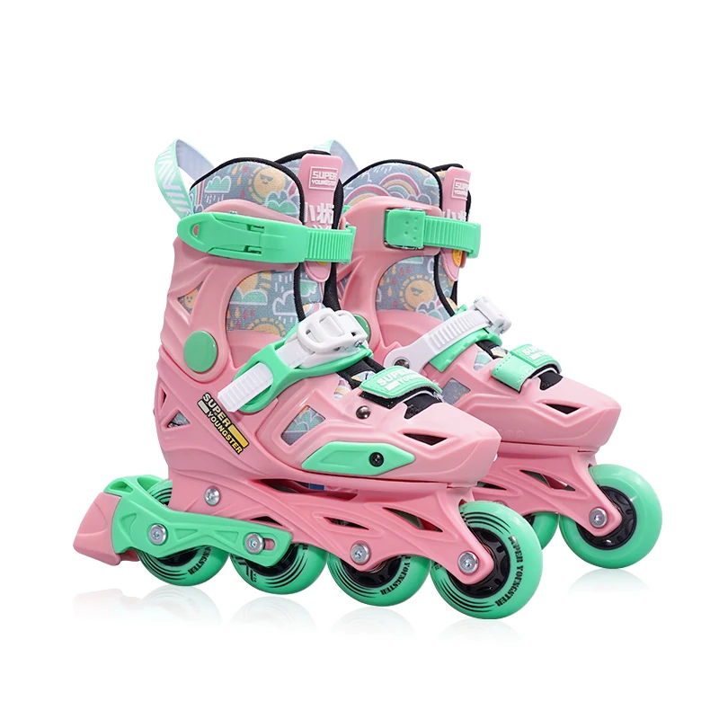 Hot Sale Children Favorite Bright Color Telescopic Adjustable Inline Roller Skates Shoes