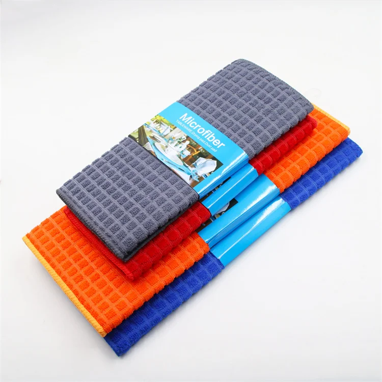 Printed Custom Father Christmas Microfiber Waffle Maple Leaf Kitchen Music Notes Red Tea Towel For Spain