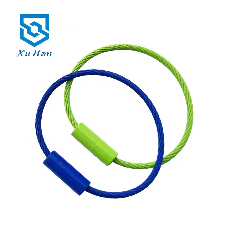 Color paint screw lock stainless steel wire car key chain cable key ring key chain elevator cable outdoor key chain