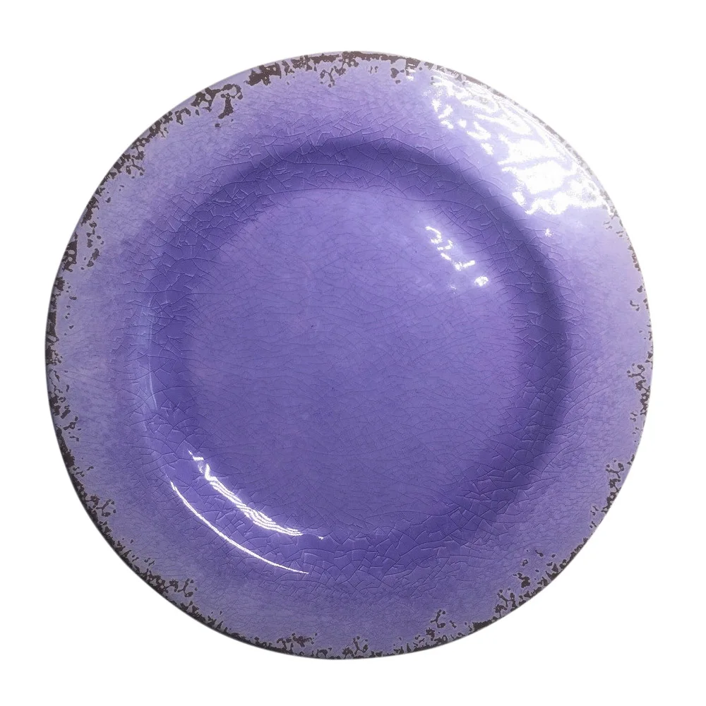 purple rustic design ice crackle melamine dinner plates salad bowl tableware dinnerware set