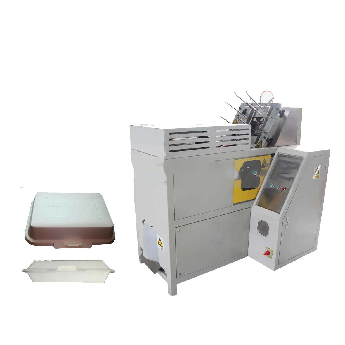 fully automatic paper lunch  box making machine with heat sealing