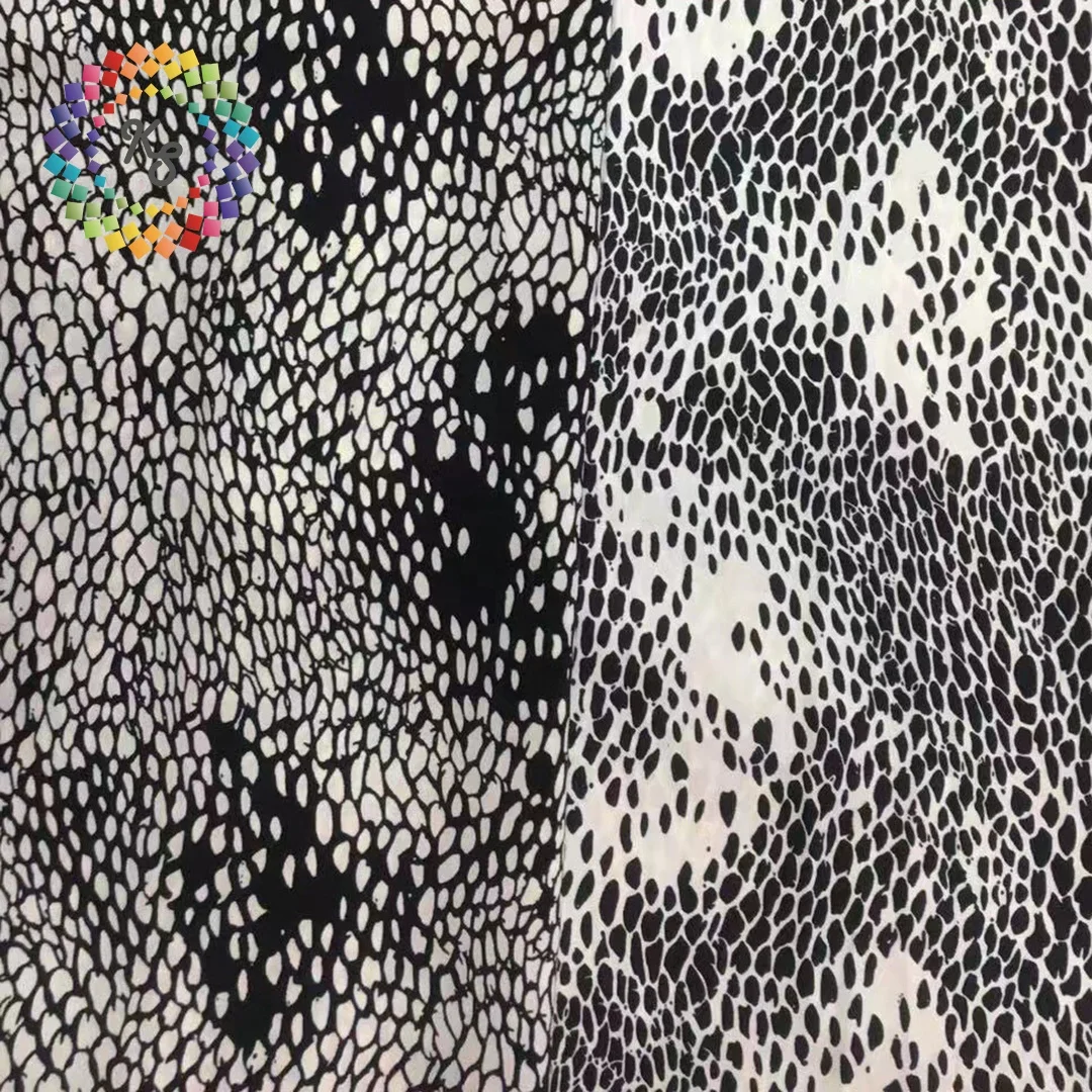Polyester Leopard Printed Silk Satin Fabric For Clothing