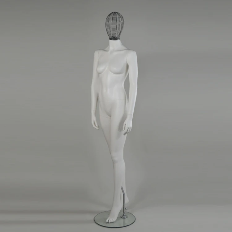 Factory direct sales standing woman mannequin fiberglass female full body mannequin with iron wire head for cloth store display