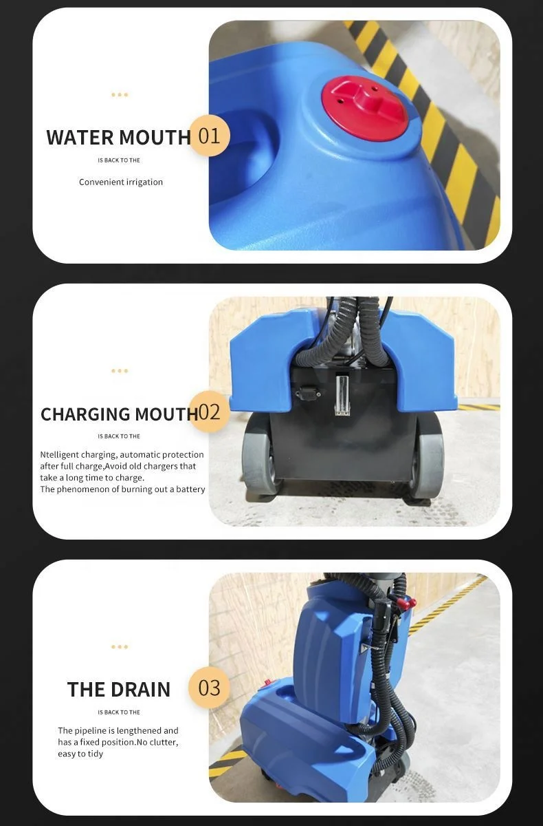 Mini Portable Small Manual Compact Automatic Walk Behind Floor Scrubber Drier Washing Machine For Office Warehouse Store