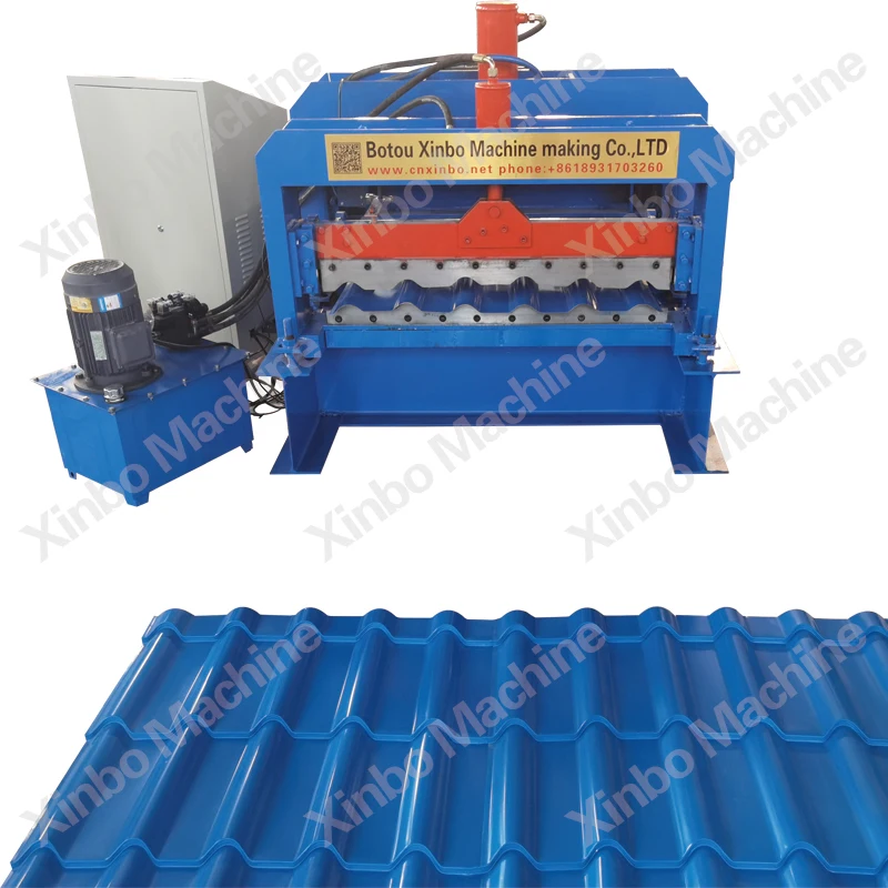 Popular customized glazed roofing cover plate China step roof tile roll forming machine