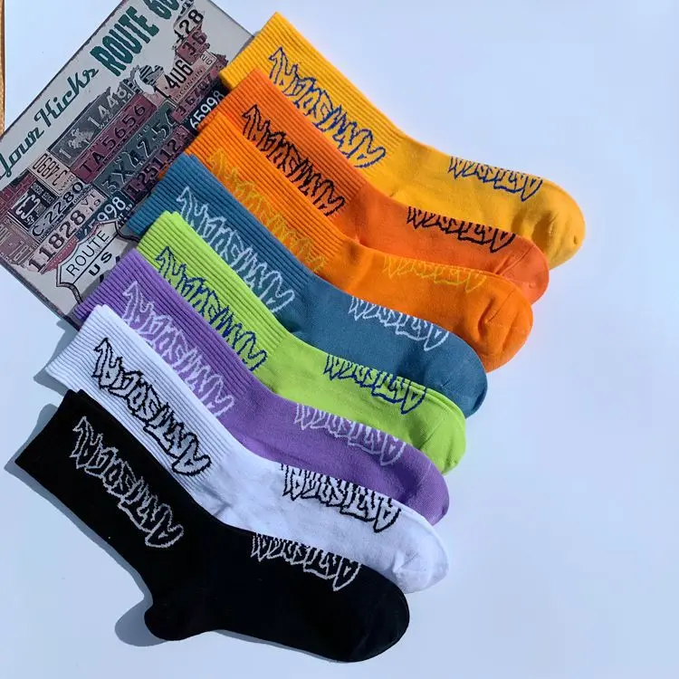 Fashion Word Humored Sock Creative Hip Hop Custom Street Skate Board Skateboard Crew Socks