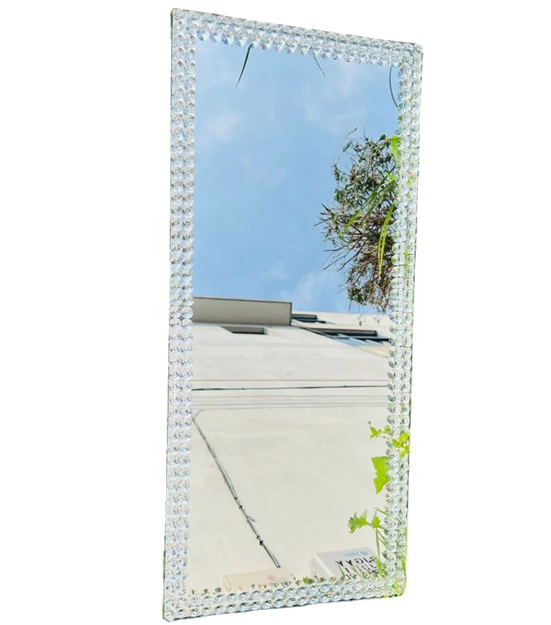 Hot Sell Design Home Hotel Decorative Sparkling Crushed Diamond Crystal Large Wall Mirror