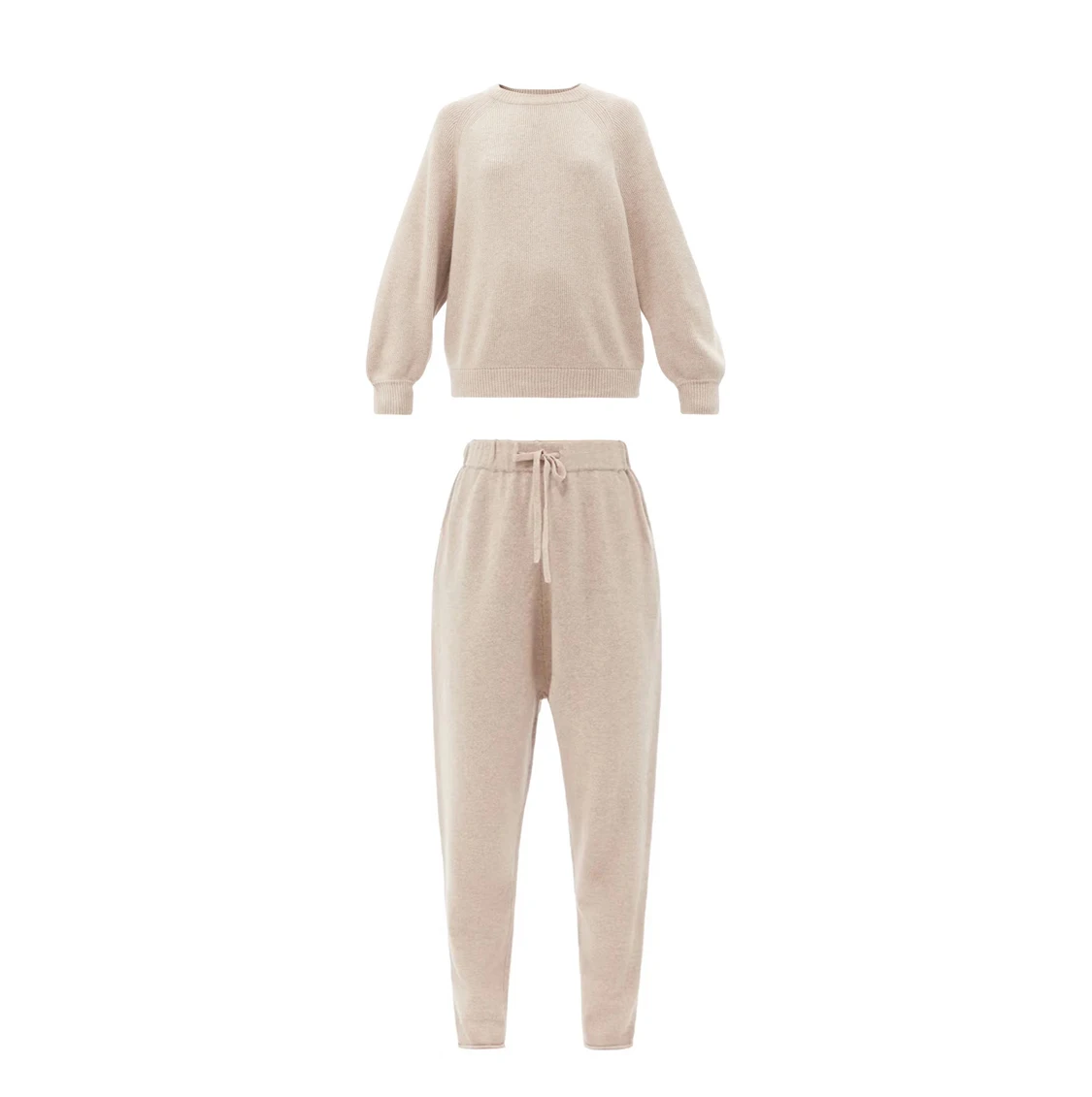 Fall Winter Luxury 2 Piece Sweater Set Solid Casual Knitwear Wool Knitted Two Piece Pant Sweaters Set For Women