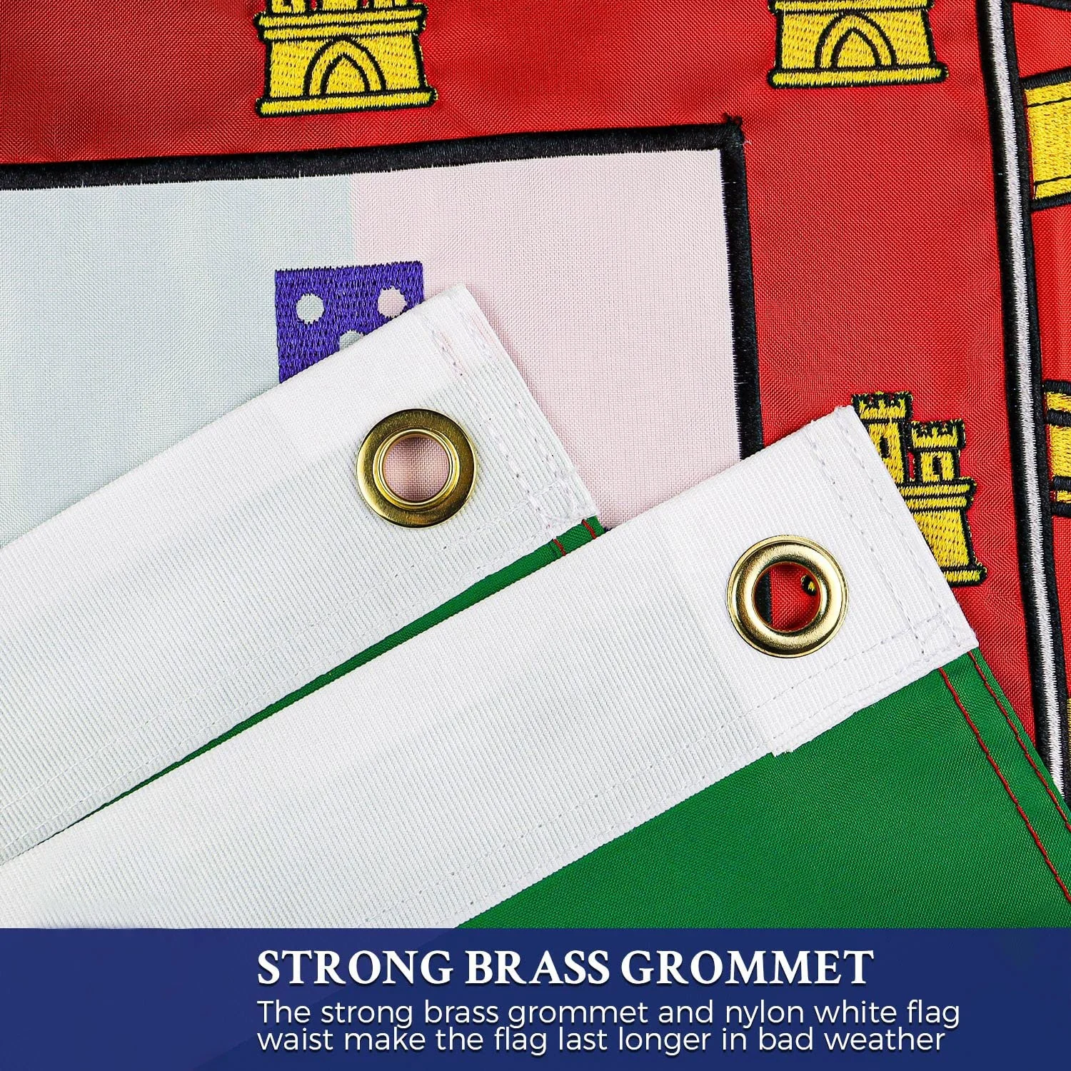 Wholesale Fast Deliver Polyester Material Double Stitching Outdoor Banner Heavy Duty 210d Embroidered 3x5 Outdoor Portugal Flag