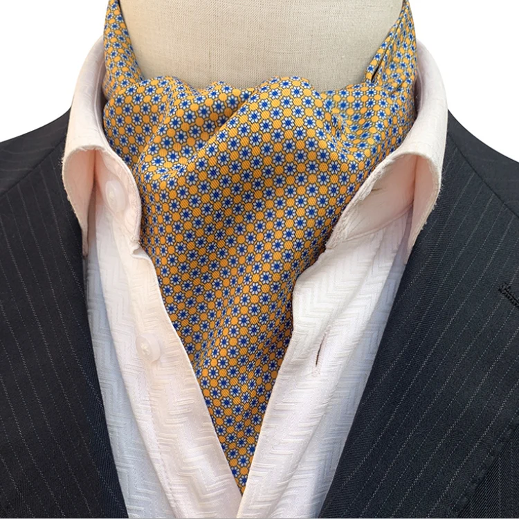 Fashion Style Custom Logo Paisley cravate homme Jacquard Colorful Silk Cravat Ascot for Men