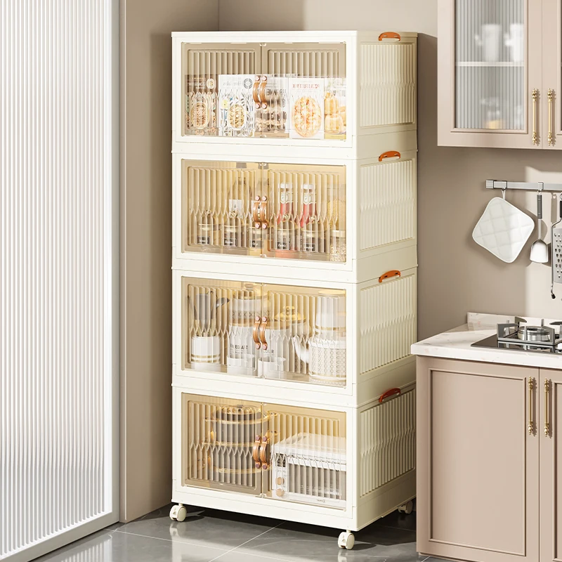 Easy Install Clothes Organizer Bins Living Room Storage Cabinet Folding Plastic Clothes Toys Storage Box For Kids