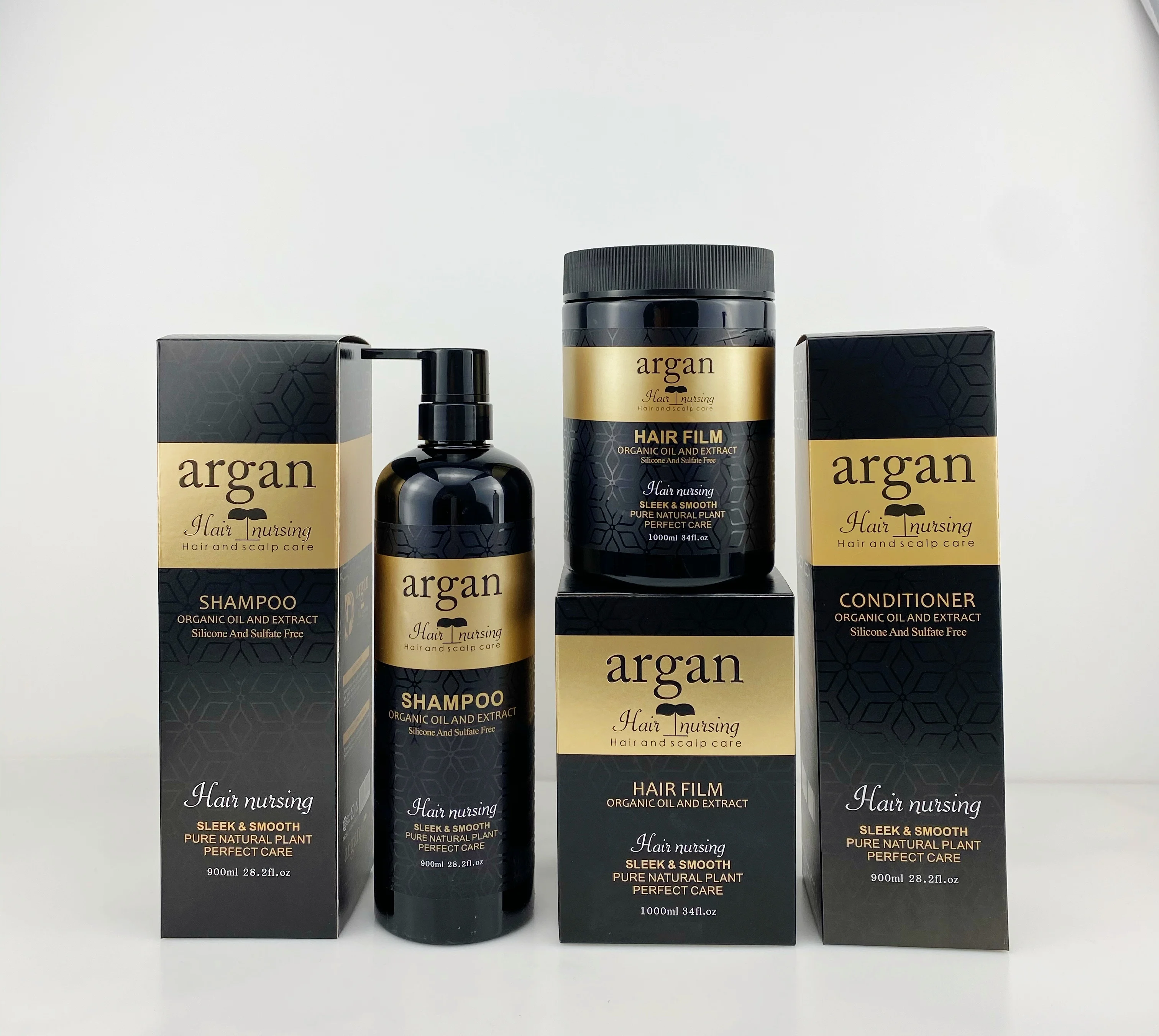 Guangzhou Factory Wholesale Organic Argan Oil Treatment Leave In Conditioner Cream Shampoo OEM