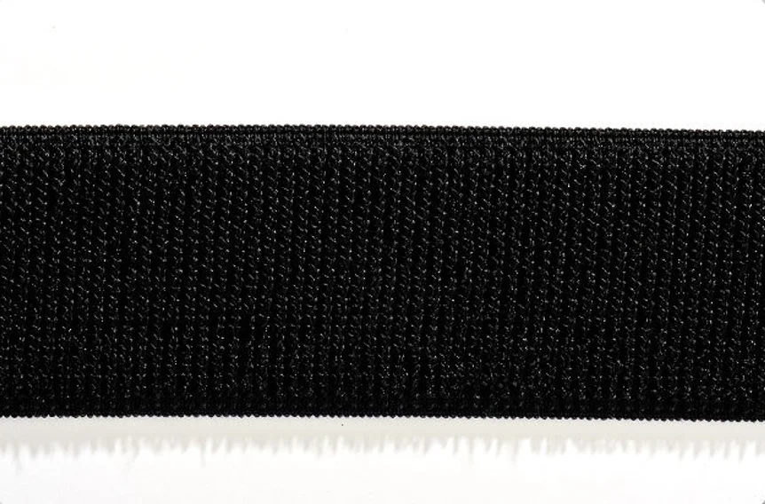 Factory low price Nylon polyester Black Unnapped Elastic Hook And Loop Tape Roll