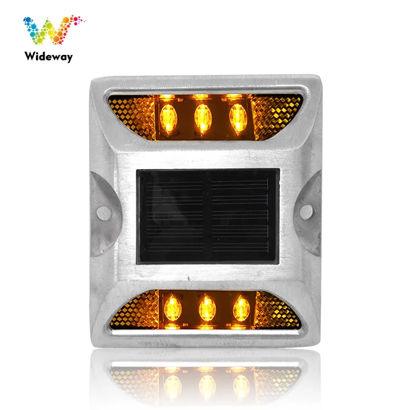 12 Years Factory Cat Eye Reflector Pavement Maker Yellow Steady Night Light Aluminum Solar Road Stud