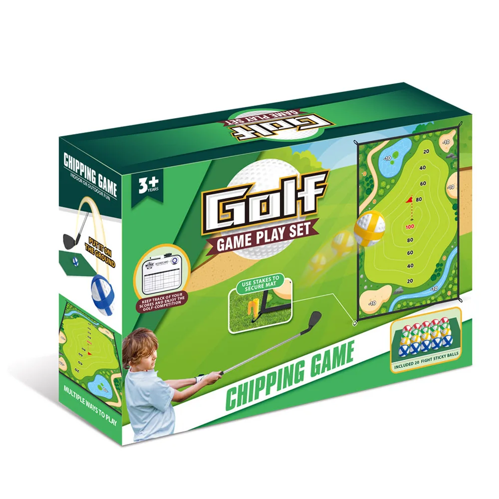 Golf Game Play Set Double-sided PlayMat Set Golf Clubs Toys  Sports Game  Chipping Game Toys For Children Indoor And outdoor