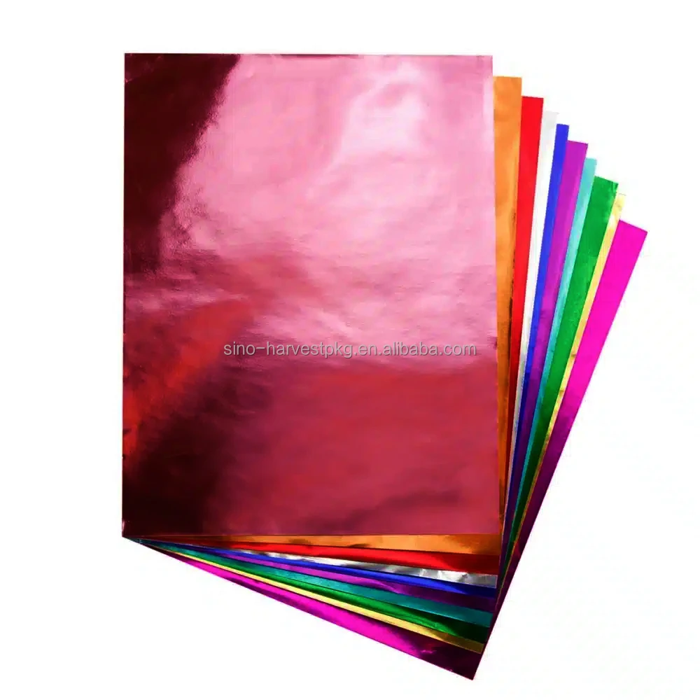 Printed metal paper Customized color size product wrapping paper is suitable for manual packaging