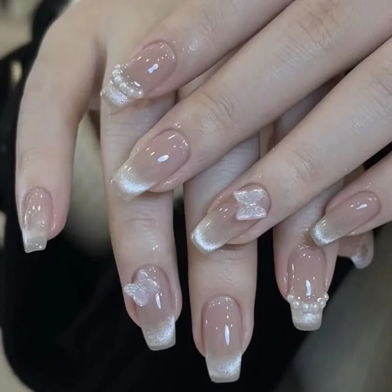 Design #14  10pcs/Set Press On Nails Pink Nail Fashion Ins American Design Ongles False Nails