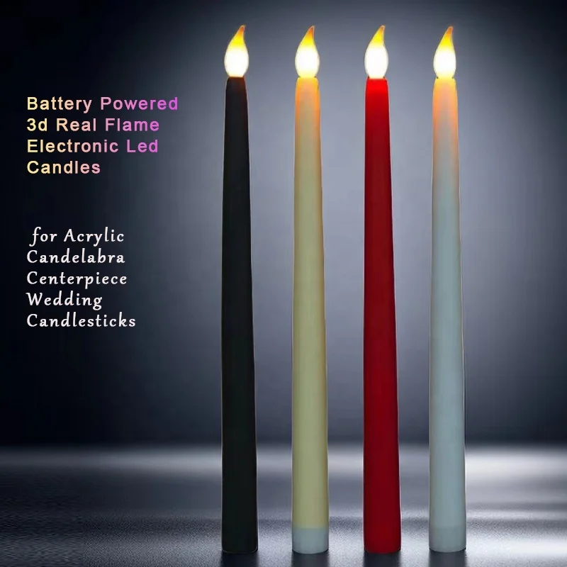 LED Flameless Taper Candles Flickering Battery Operated 3D Electric Long Candle Lights led candles with remote control