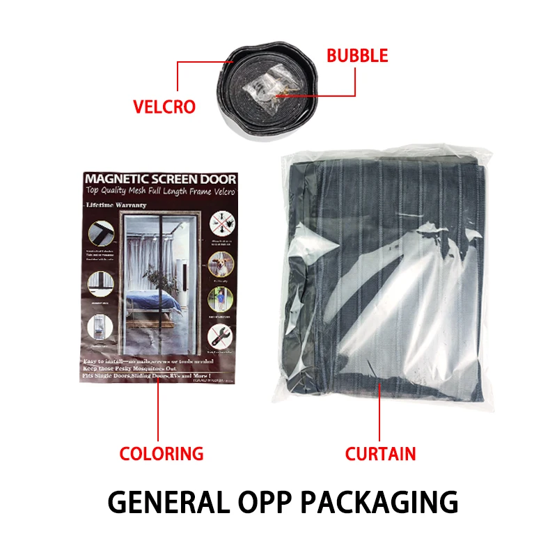 Summer heat anti-mosquito magnetic door curtain magic self-attached stripe net curtain for door