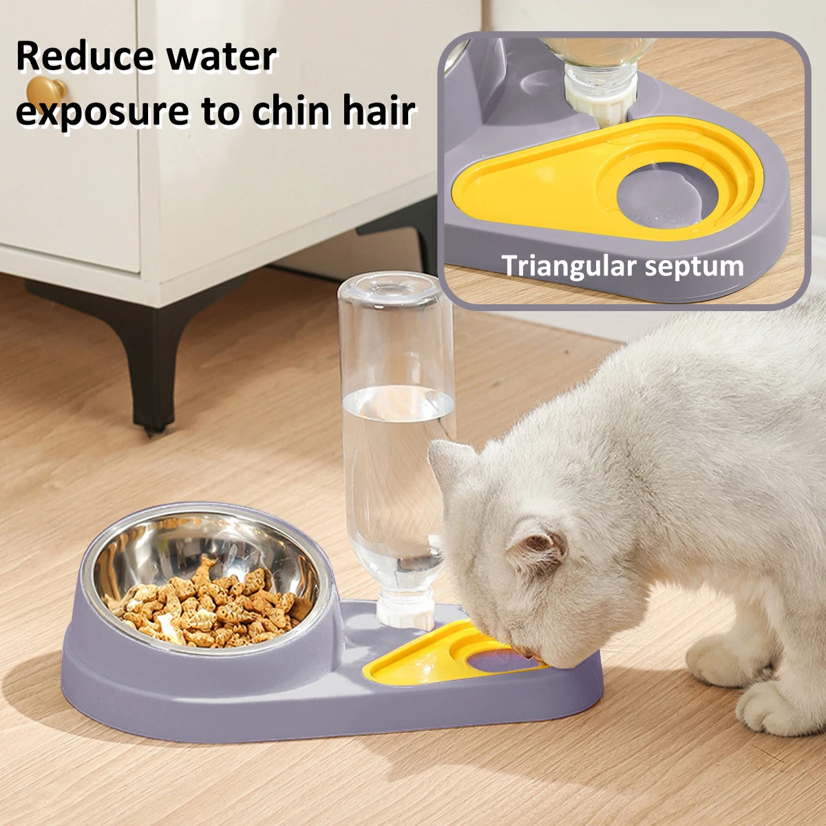 Dog Cat Double Bowls Automatic Cat Feeder Water Dispenser Pet Food Bowl Set And Water Feeder Bowls