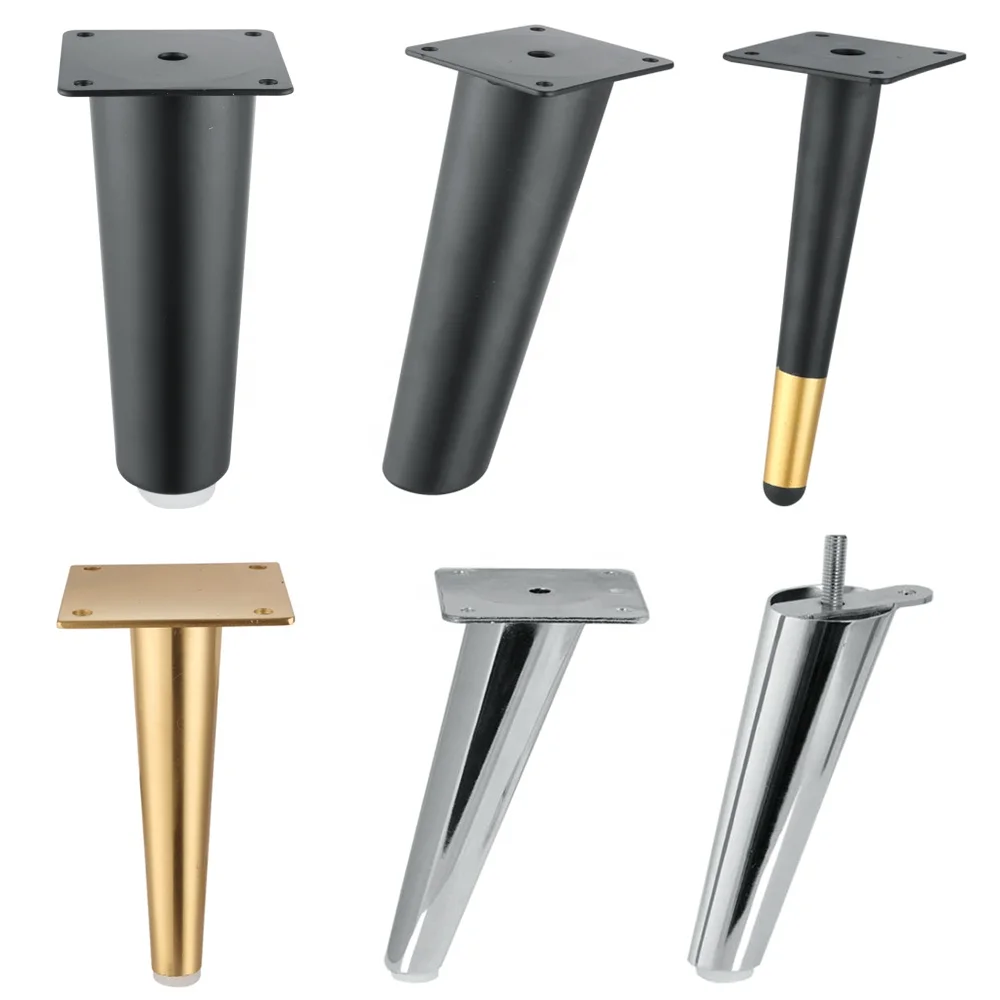 Customizable Metal Taper Pipe Sofa leg Iron Accessories Furniture Hardware For Table Feet