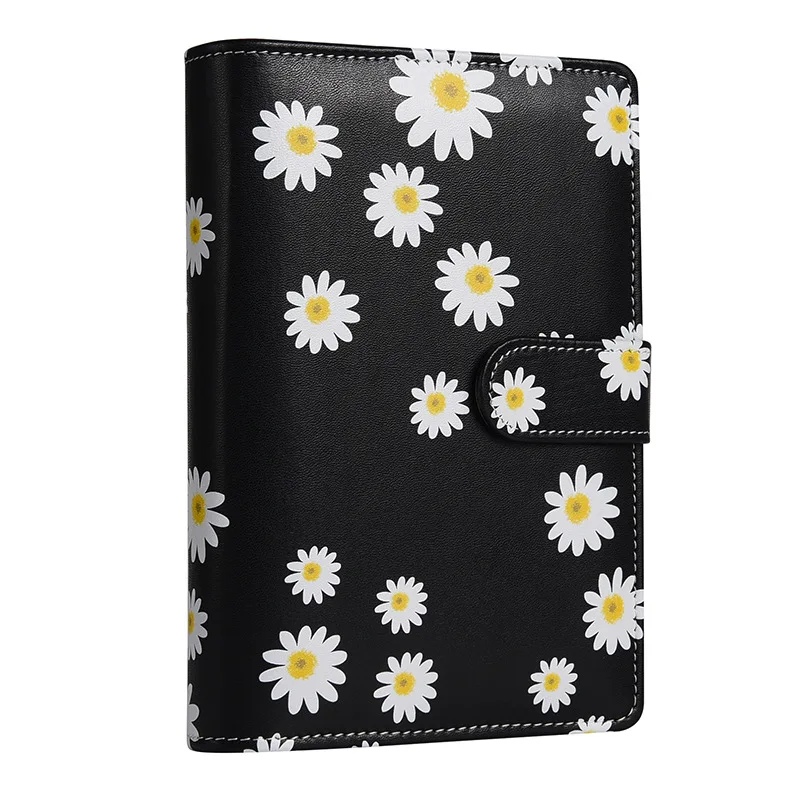 Budget Binder A6 PU Leather Budget Binder for Budgeting Money Organizer for Money Saving Stuffing Planner Book Cover Daisy
