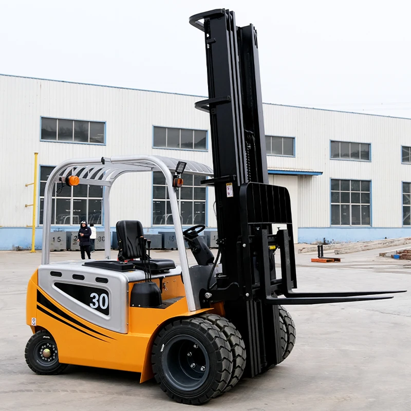 China New hydraulic stack truck small fork lift pallet stacker 1.6 ton 2 ton electric forklift