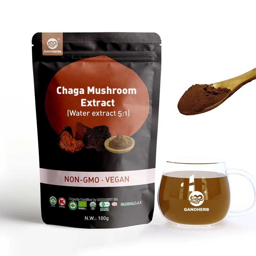 
Organic Chaga Mushroom Extract Powder Healthy Greens Dietary Supplement for Treating Diabetes 