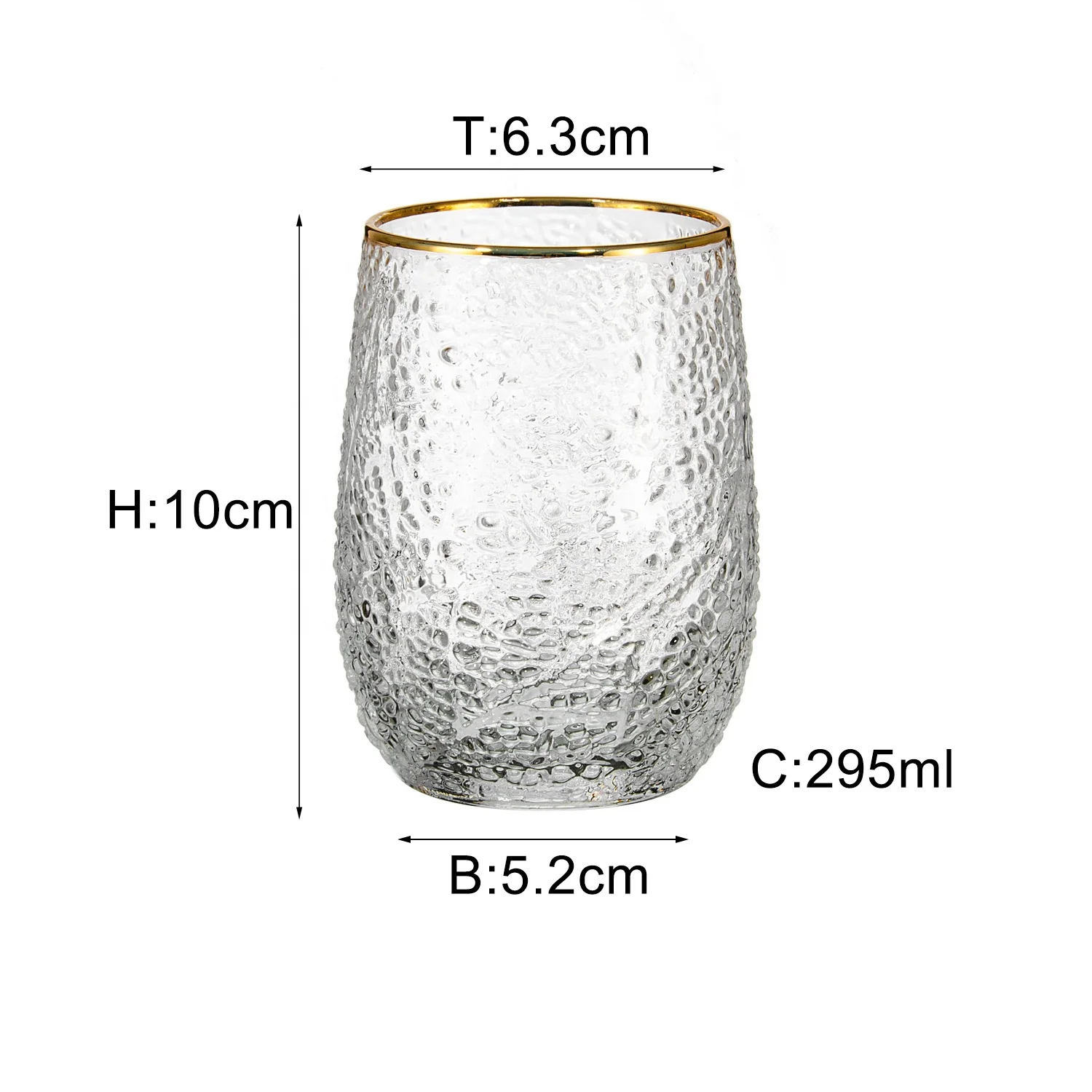 1000ML Large Capacity Glass Drinking Water Cup Tumbler Bedside Bottles Pitcher Jug Set with Gold Rim