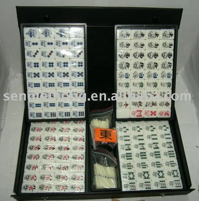 Colorful Japanese Mahjong pieces