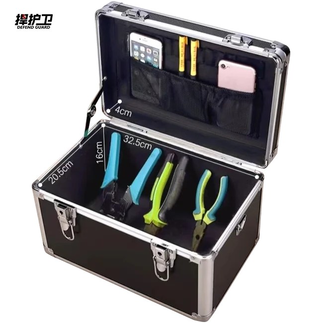 Waterproof Shockproof Aluminum Carry Case Box Empty Locking Case with Metal Handle for Storage OEM & ODM Supported