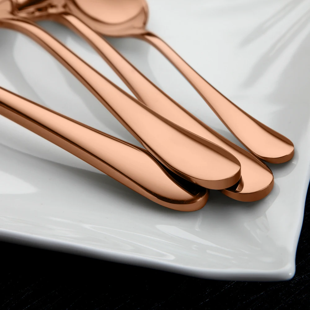 Cheap cutlery dessert spoon teaspoon forks and knives set 5pcs rose gold stainless steel cutlery set flatware sets