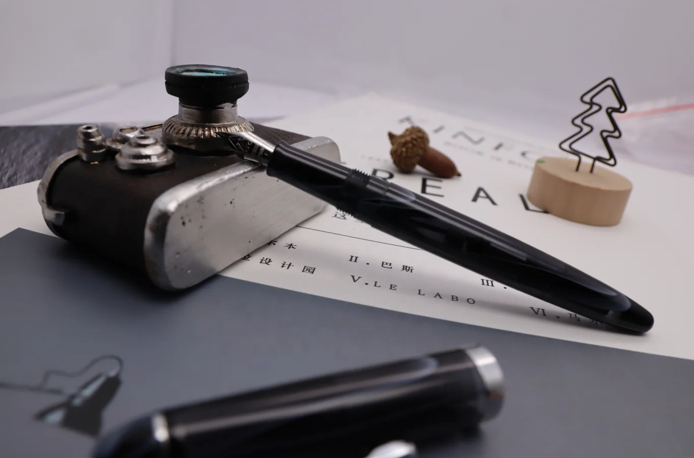 MoonMan Ti200 Titanium Alloy Fountain Pen 14K Gold Pen Hidden nib Adult Student Metal Fountain Pen Made in China