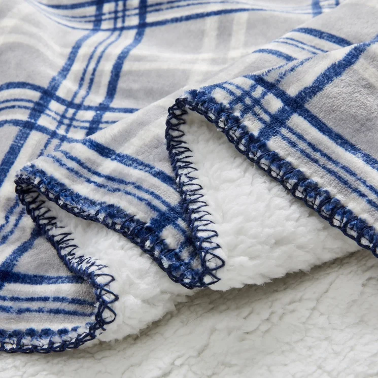 Warm Heavy Blanket Mexican Moving Plaid Sensory Faux Fur Throw Blanket For Winter