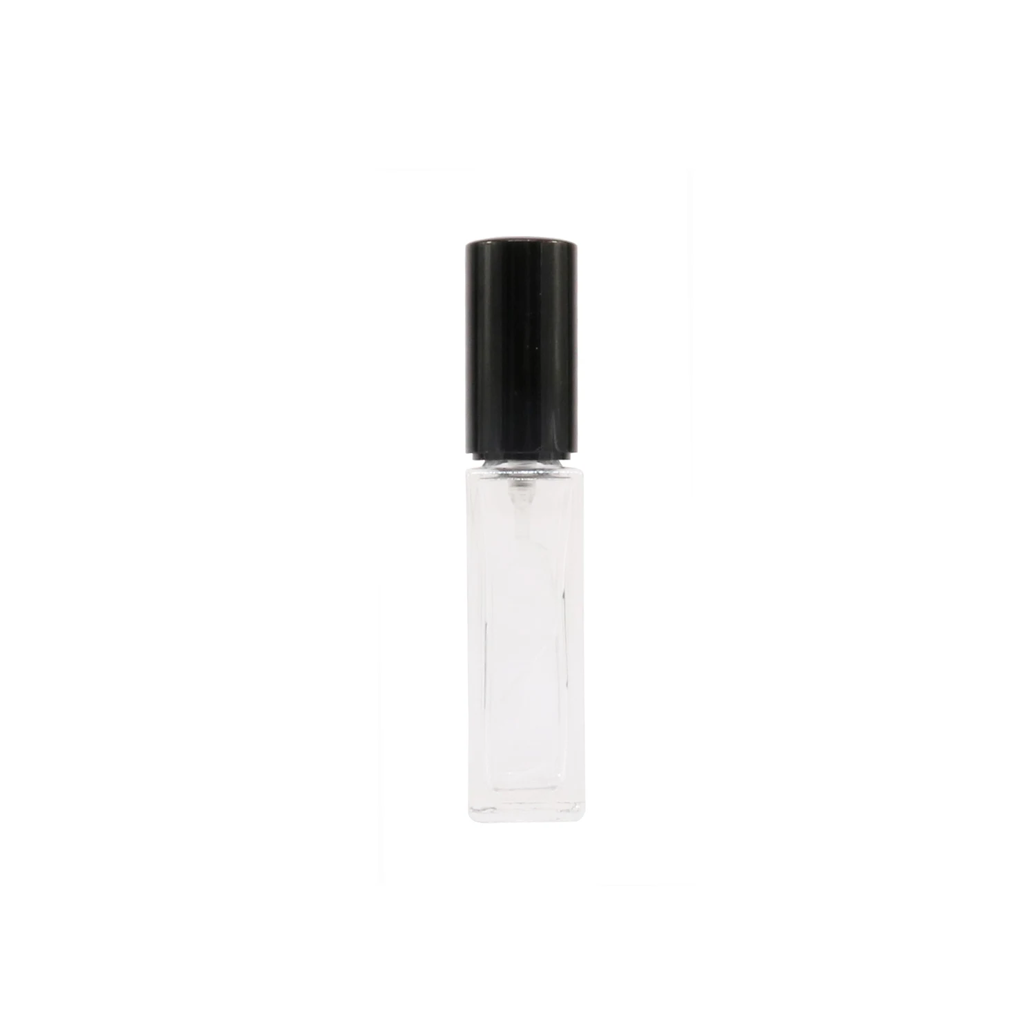 High Quality 10 ML Square transparent Glass Spray Perfume Bottle 1/3 OZ With Refill Pump
